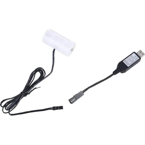 Y1AE 1.1m USB to 1.5V 3V 4.5V 6V C Cell Battery Eliminator Can Replace 1-4pcs 1.5V C Alkaline Batteries for Lamp Toy
