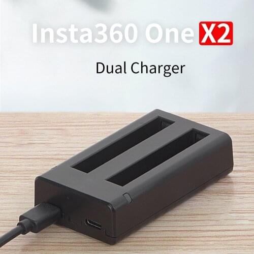 Insta360 One X2 Dual Charger Hub 2 Slot Charger for Insta 360 One X 2 Action Camera Battery Fast Charger