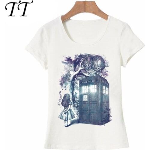 New Harajuku Who is in wonderland print Women T-Shirt The Cheshire Cat design female T Shirt summer casual Tops cute Girl Tees