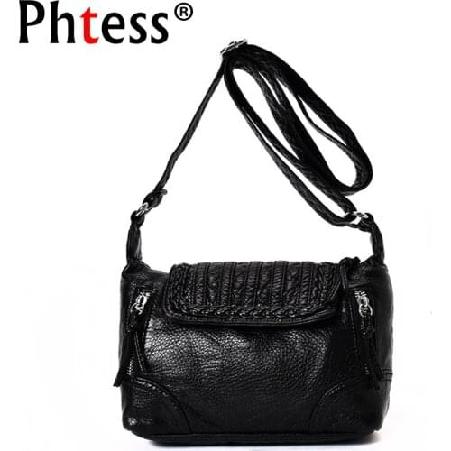 2019 Women Messenger Bags Flap Small Crossbody Bags For Women Leather Handbags Luxury Brand Female Vintage Bag Black Sac a Main