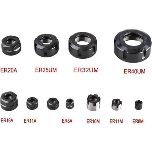 1pc ER25UM ER25A ER32UM ER32A ER40UM nut CNC Router Engraving ER collet nut clamping cnc milling turning collet chucks
