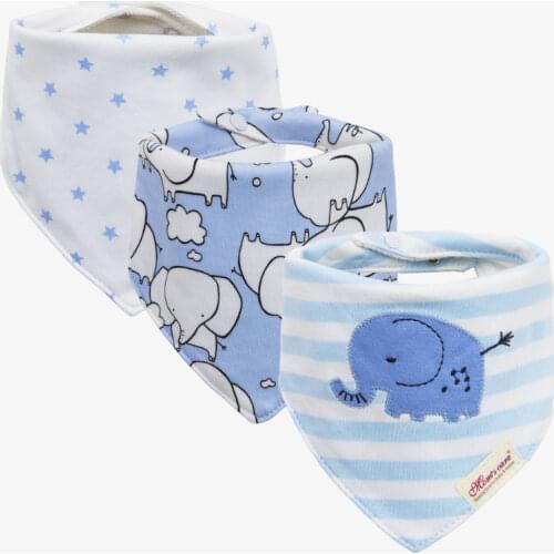 3pcs/set Baby Bibs Bandana Set Cotton Triangle Cartoon Babadores Para Bebe Infant Boys Girls Saliva Towel Dropshipping KF861