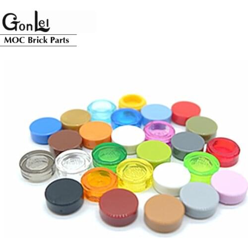 300Pcs/lot Transparent 98138 35380 35381 Silver 1x1 Tile Round Building Block Parts Bricks MOC Pixel Painting Materials DIY Toys