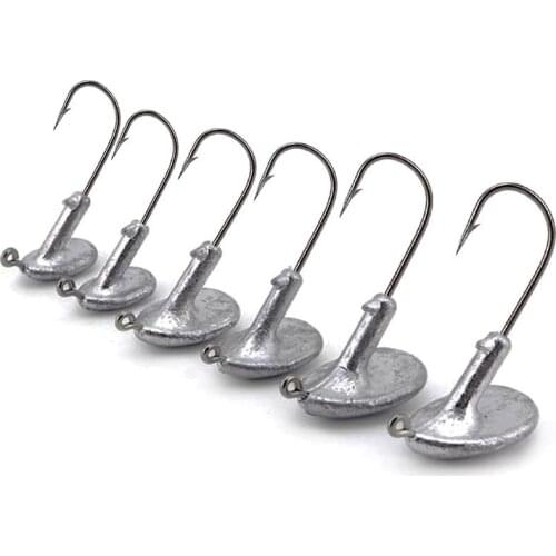 5Pcs Fishing Jig Head Fishing Hook 3.5g 5g 7g 10g 14g Soft Bait Tumbler Anti-hanging grass Jig Head Fishhook Soft Lure Tackle