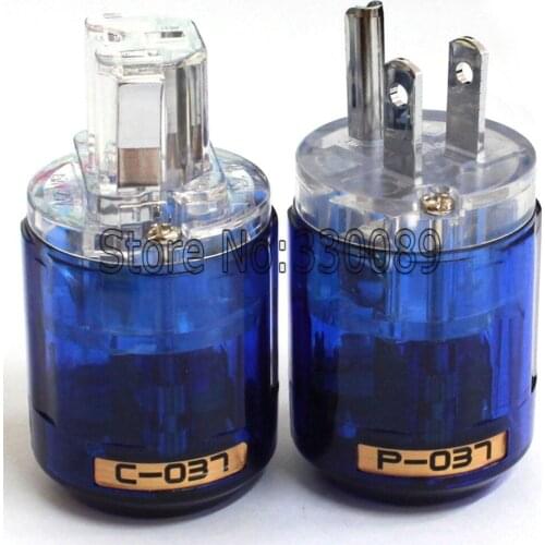 5pairx Platinum Plated P-037 + C-037 IEC US Power plug Connector