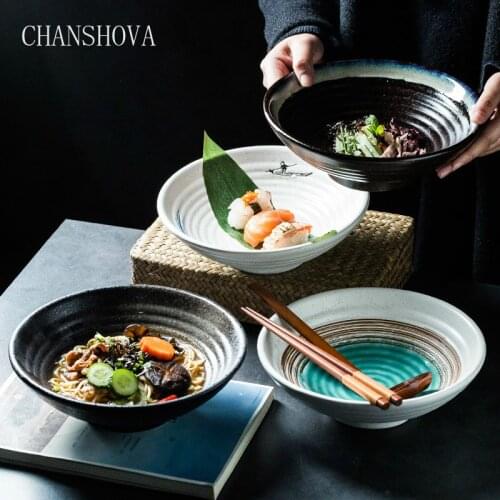 CHANSHOVA 900ml large capacity Chinese glazed ceramic bowl noodle bowl porcelain bowl soup bowl kitchen tableware H326