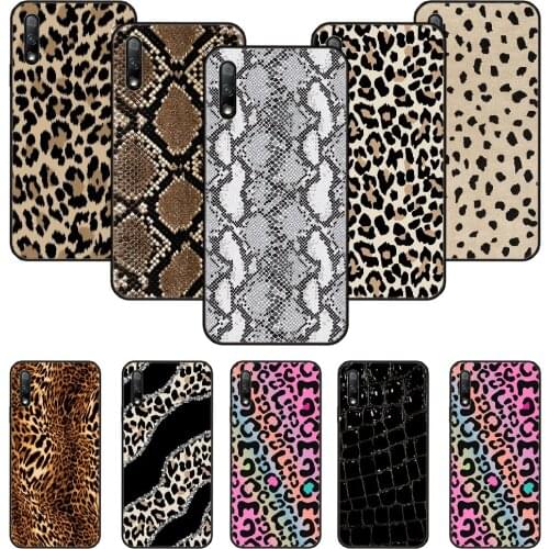 Phone Case For Huawei Honor 9X 10 9 20 8X 8A 8S 7X 7A i A Pro Play Lite Black Cover Hoesjes 3D Prime Luxury Leopard Pattern