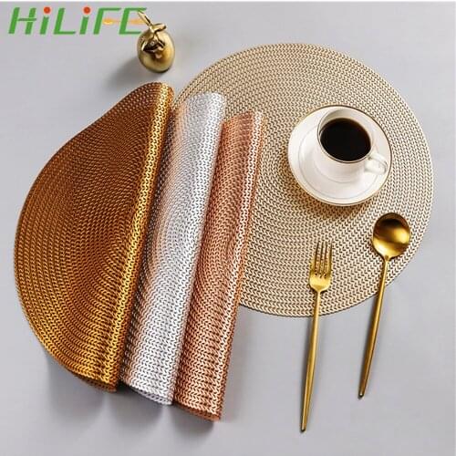 HILIFE Dining Table Mat Kitchen Bowl Mat Coasters Pad Non Slip Kitchen Accessories Heat Resistant Wear Resistant Round Design