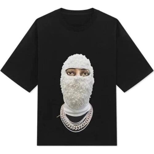 Cotton Popular Logo INS Printed Round Neck T-Shirts For Men And Women, Loose Half Sleeve Base, Summer Short Sleeve, Five-Quarter