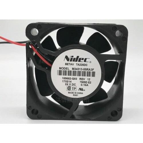 Nidec 6025 m34313-55ra3f DC24V 0.16A inverter cooling fan