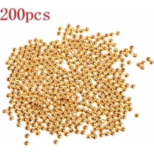 JAVRICK 200Pcs/Set 4mm Gold Plated Ball Shape Antique Spacer Beads For Necklaces Bracelets Jewelry Making DIY