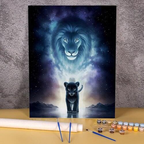 Wolf Tiger Owl Lion Deer Paint By Numbers Set Oil Paints 50*70 Picture By Numbers Photo Decorative Paintings Wholesale