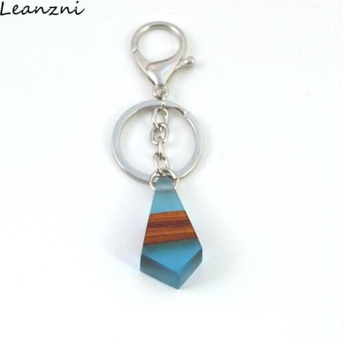 Leanzni FashionKey chain handmade wooden resin retro gifts, men and women applicable to special jewelry E008