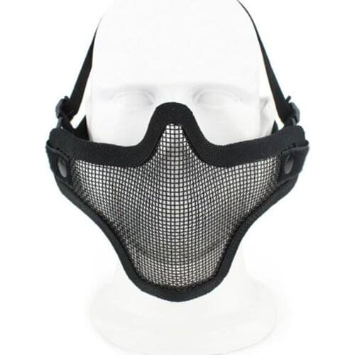 Best Selling New Product List Lower Half Face Metal Steel Earplugs Net Hunting Tactical Protective Mask For Halloween Party