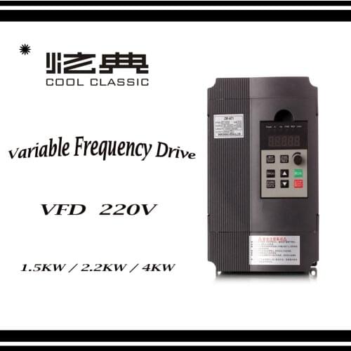 Mini VFD Inverter 1.5KW/2.2KW/4KW Frequency Converter ZW-AT1 ZW-BT1 3P 220V Output