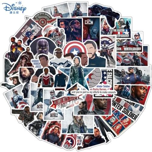 10/50Pcs Disney Marvel The Falcon and the Winter Soldier Stickers Cool Movie Waterproof Laptop Guitar Graffiti Sticker Kids Toys
