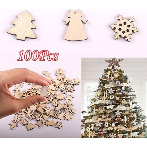 Natural Wood Chips Craft Gifts Laser Engraving 50 Pieces In A Pack Christmas Environmentally Friendly Decorative Wood Chips