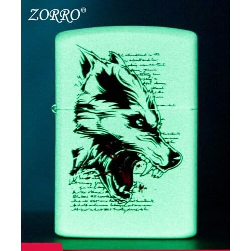 Zorro new luminous kerosene lighters creative personality lighters luminous nightclub network mens gifts smoking accessories