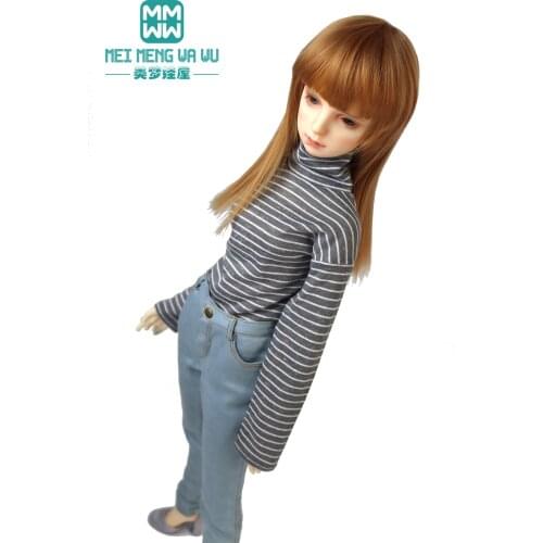 BJD Doll clothes Fashion High neck striped bottoming shirt for 58-60CM 1/3 Girls SD Dolls toys Ball Jointed Doll accessories
