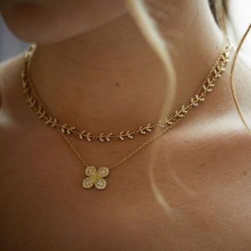 Micro Pave CZ Charm Link Chain Choker Necklace 2021 New Spring Summer Sparking 5A Cubic Zirconia Fashion Female Jewelry