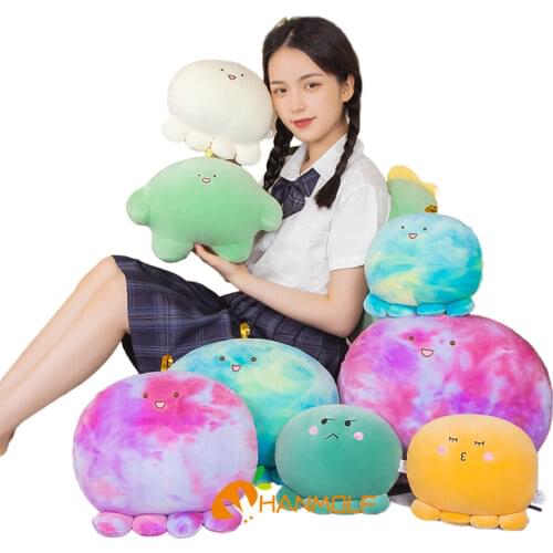 12~40cm Colorful Octopus Ball Plush Toy Soft Down Cotton Stuffed Green Dino Cute Small Eyes Aquatic Animal Children Present