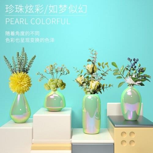 Modern light luxury ins ceramic vase dining table living room flower arrangement dried flower floral decoration home furnishings