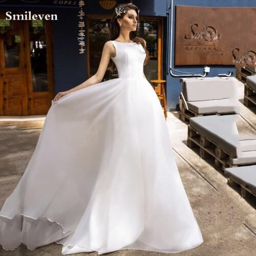 Smileven Beach Wedding Dresses A Line Vestido de novia 2020 Boho Birdal Gowns Plus Size Simple Wedding Gowns