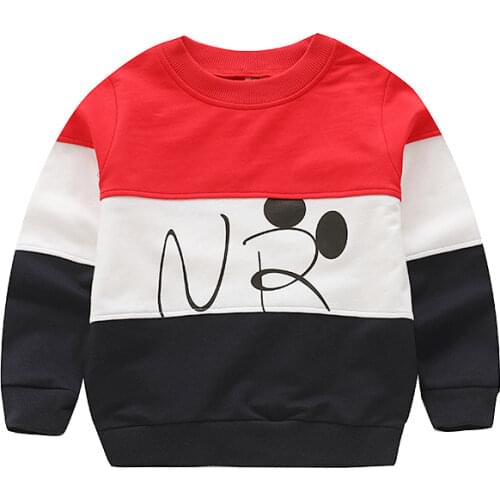 V-TREE Baby Boys Sweatshirt Cotton T Shirt For Boy 2 Colors Spring Autumn Tops For Kids Tees Shirt Children Outwear 2-8 Years