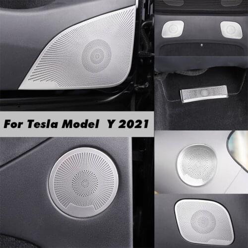 For Tesla Model Y 2021 Interior Trim Car Audio Speaker Cover Sticker Door Loudspeaker Cover Under Seat Outlet Vent Trim