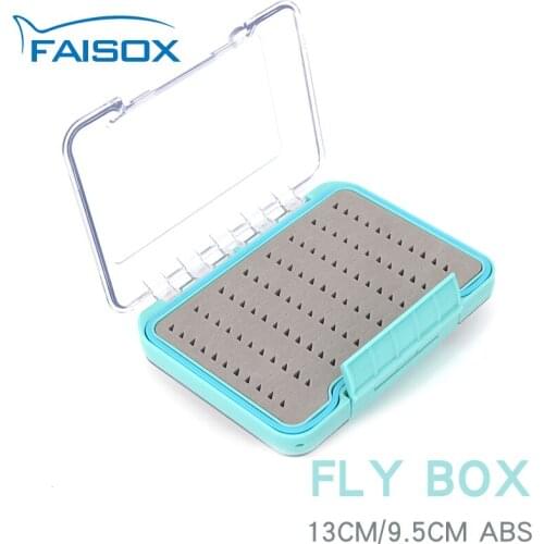 FAISOX Fly-box Fly Fishing Waterproof Double Sides Clear Lids Fly Box