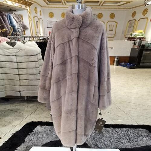 2020 winter New style fur coat natural mink stand Collar good quality mink fur coat 90 cm long coats of fur Fashion Slim Fur