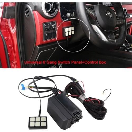 1 Set ABS 12V/24V 6 Way On-off Touch-Sensitive Relay Fuse LED Universal Control Box Switch Panel for Car Jeep Ford Honda Lada
