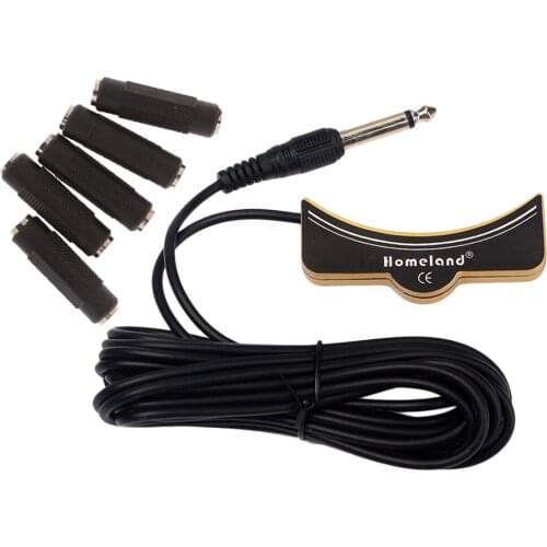 1Piece Acoustic Classical Guitar Sound Hole Pickup + 5pieces Female to Female Audio Adapter Jack