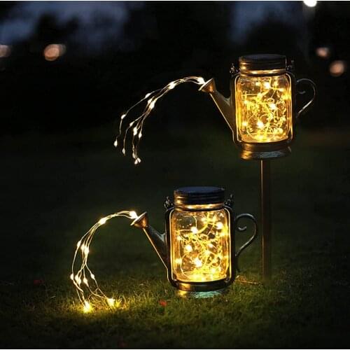 2pcs Solar LED Garden Watering Can Lamp New Arrival Solar Mason Jar Kettle Light Outdoor Decoration Lights for Garden Yard Patio