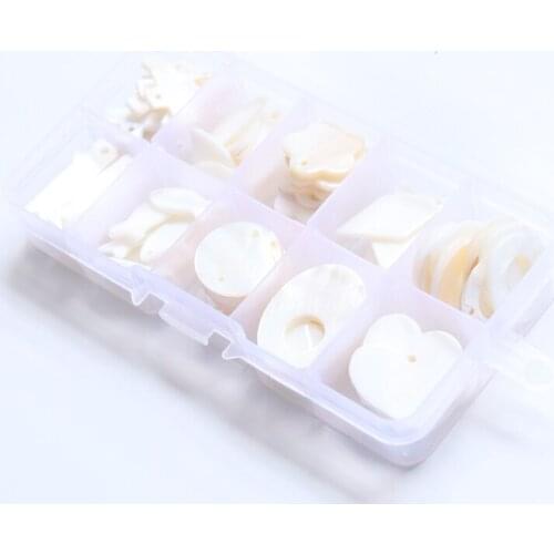 20-30MM 80Pcs/Set Mix Styles White Natural Shell Beads Freshwater Shell Jewellery Pendants Jewelry Charms