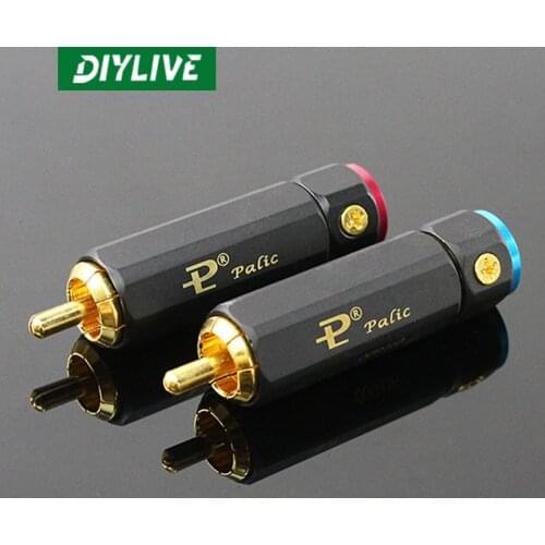 4 Gold-plated HIFI RCA Plug High-end Self-locking Budweiser Soldering Free RCA Lotus Head DIY Audio Cord Connector Signal Cables