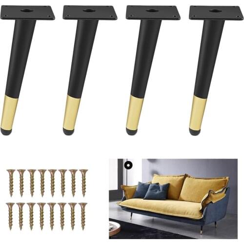 Oblique Metal Black-gold Furniture Legs for Television Cabinet Counter Foot Chair Leg Sofa Tea Coffee Table Legs Hardware Foot