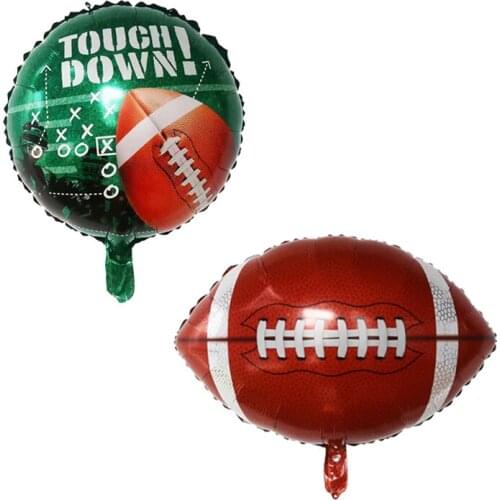 50pcs 18inch boys Rugbyballs Thicken Soccer Football foil Balloons Green aluminum Rugby Party Decoration The most popular sports