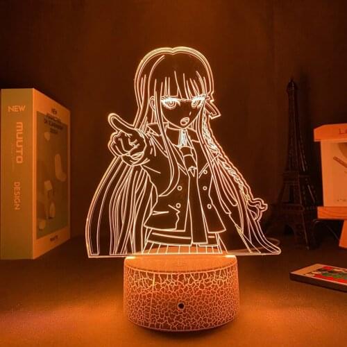 Acrylic Led Night Light Anime Lamp Danganronpa Manga Kyoko Kirigiri Motion Sensor Light Gift To Girlfriend Anime Decoration