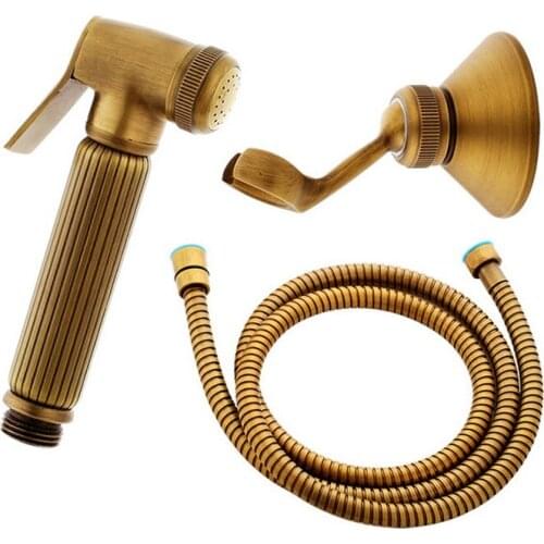 Antique Brass Handheld Bidet Spray Shower Set Copper Bidet Sprayer Lanos Toilet Bidet Faucet Lavatory KD1375