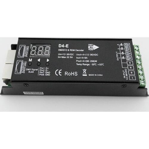 Fast shipping 10pcs D4-E;4 Channel Constant Voltage DMX512 & RDM Decoder D4-E