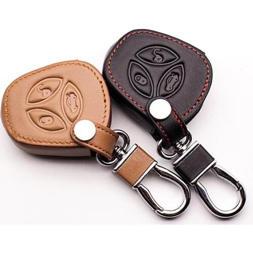 Top layer leather Genuine Leather key cover for LADA Priora Largus Granite Kalina Vesta X-Ray X-Ray, case starline a91 shell