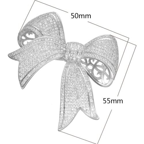 DIY Jewelry Supplies Micro Pave Cubic Zirconia Bowtie Connectors Pendants Accessories For Women Luxury Pearl Necklace DIY Making