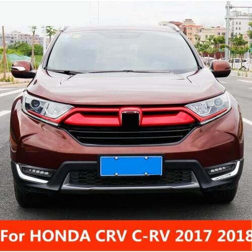 For HONDA CRV C-RV 2017 2018 Bumper grille trim front grille with center racing cover trunk light strip Exterior decoration