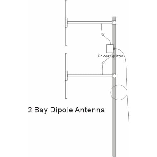 Two Bay DP-100 Exclusive 1/2 Half Wave High gain FM Dipole Antenna for 5W -300W FM Transmitter
