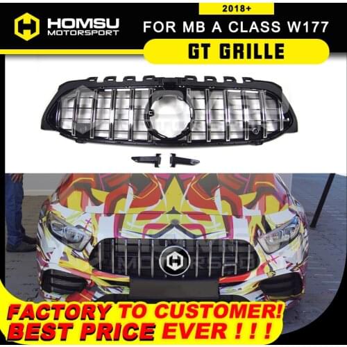 Year 2018 2019 2020 Front Bumper Grille For Mercedes-bens A35 W177 Gt Grille For A class sedan Hatch V177 A177 C177 Gt Grille