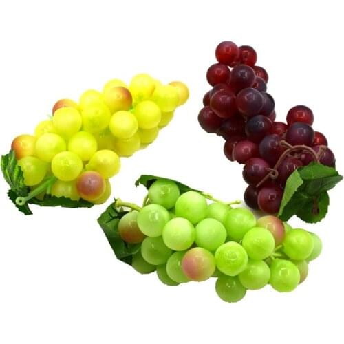 Artificial Fruits 3 PCS Artificial Grapes DIY Plastic Fake Fruit Christmas Home Wedding Decoration Simulation Fruit