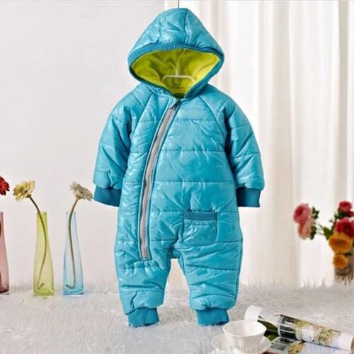 Snowsuit Baby Snow wear Cotton Padded One Piece Warm Outerwear Childrens Overalls Romper Kids Winter Jumpsuit Newborn Parkas