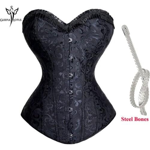 Steel Boned Modeling Strap Lace Up Corset Gothic Waist Trainer Cincher Overbust Underwear Body Shaper Belly Slimming Sheath Belt
