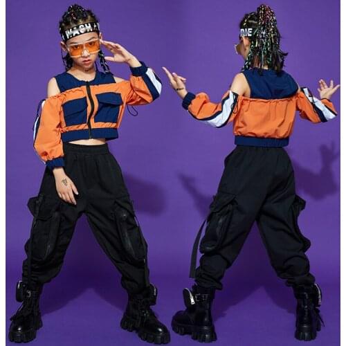 Girls Jazz Dance Costumes Street Dance Suits ChildrenS Ballroom Hip Hop Clothing Jazz Performance Rave Clothes For Kids DQS6141